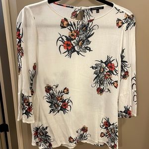 Staccato Womens 3/4 Sleeve Floral Blouse
